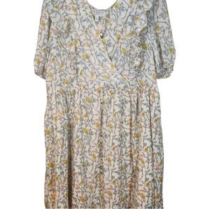 Hayden size small mini ruffle birds oversized spring dress